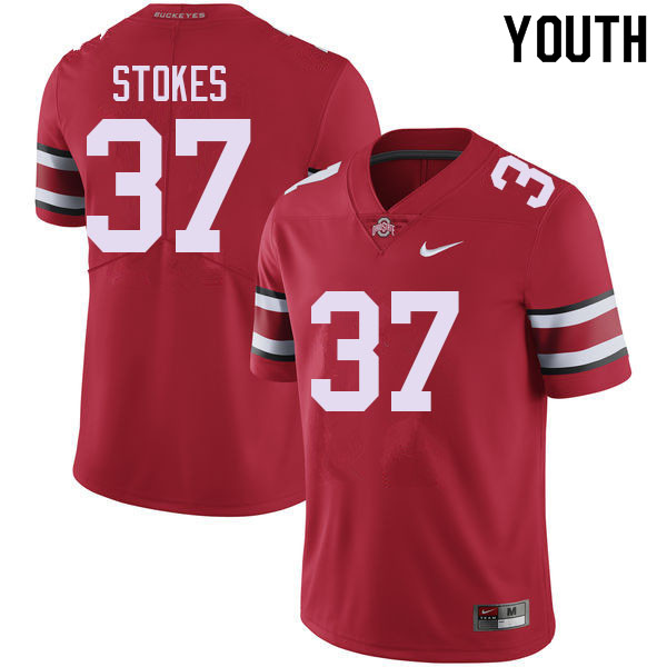 Youth #37 Kye Stokes Ohio State Buckeyes College Football Jerseys Sale-Red